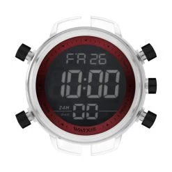 Elegant Unisex Watx & Colors RWA1769 Watch - Transparent Case & Black Face