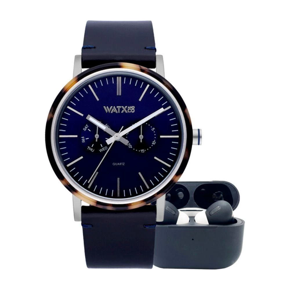 Watx & Colors Men's Watch - RELOJ3_44 Leather & Steel Wristwatch 3 Watx & Colors Men's Watch - RELOJ3_44 Leather & Steel Wristwatch