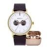 Watx & Colors Men's Watch RELOJ8_44 Leather And Steel Watch -Watx & Colors 8434103461673 S0382481 P00