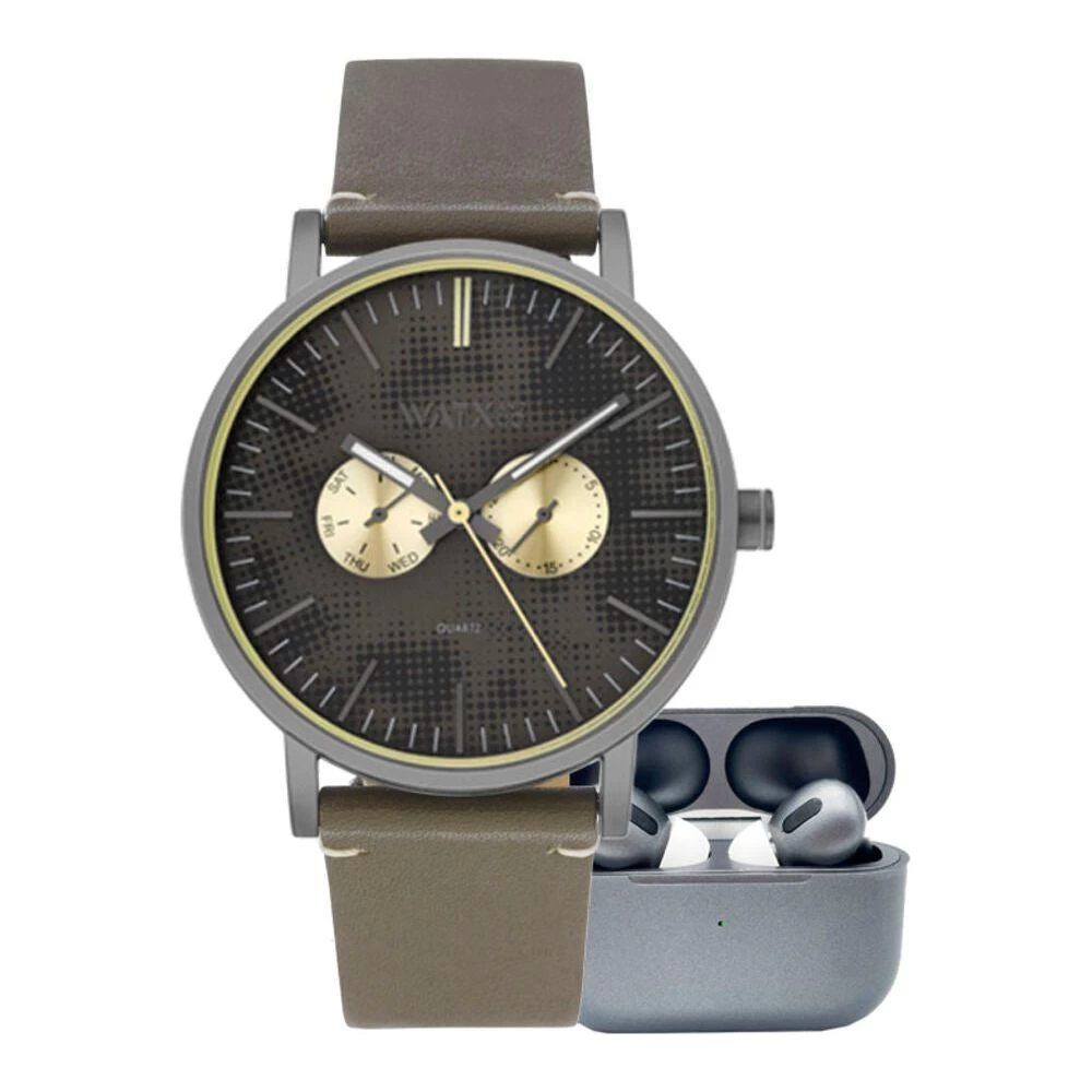 Watx & Colors Men's Steel Quartz Watch RELOJ11_44 Leather Bracelet 3 Watx & Colors Men's Steel Quartz Watch RELOJ11_44 Leather Bracelet