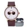 Watx & Colors Men's Watch - Wristwatch RELOJ15_44 Leather And Steel